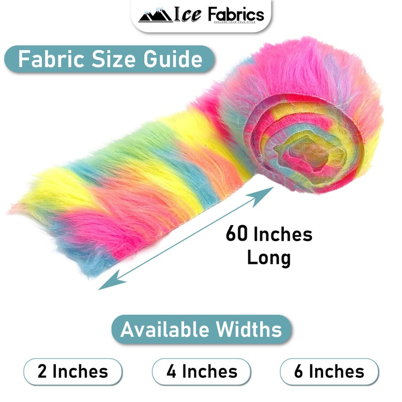 Ice Fabrics Craft Faux Fur Fabric Pre Cut Rolls - 4""x60"" Fur Ribbon Faux Mohair Fabric Fur Strips - Super Soft Craft Fur Trim Fuzzy Fabric - Faux Fur for Crafts  Costumes & Decoration - Red - 4x60 - Image 5